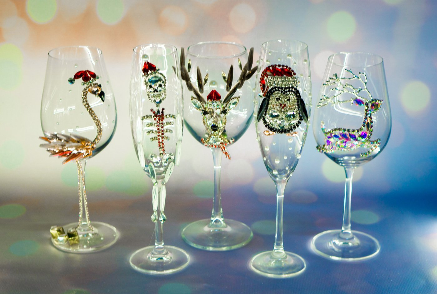 Enchanted Christmas Glass with Titmouse