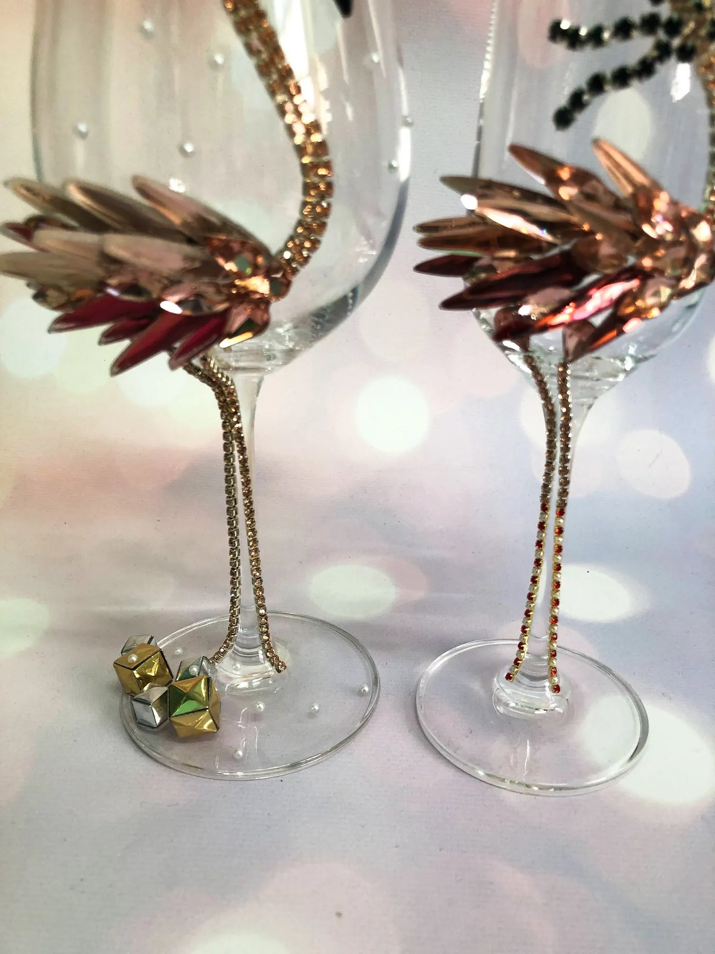 Festive Flamingo Finesse Champagne Flute or Wine Glass