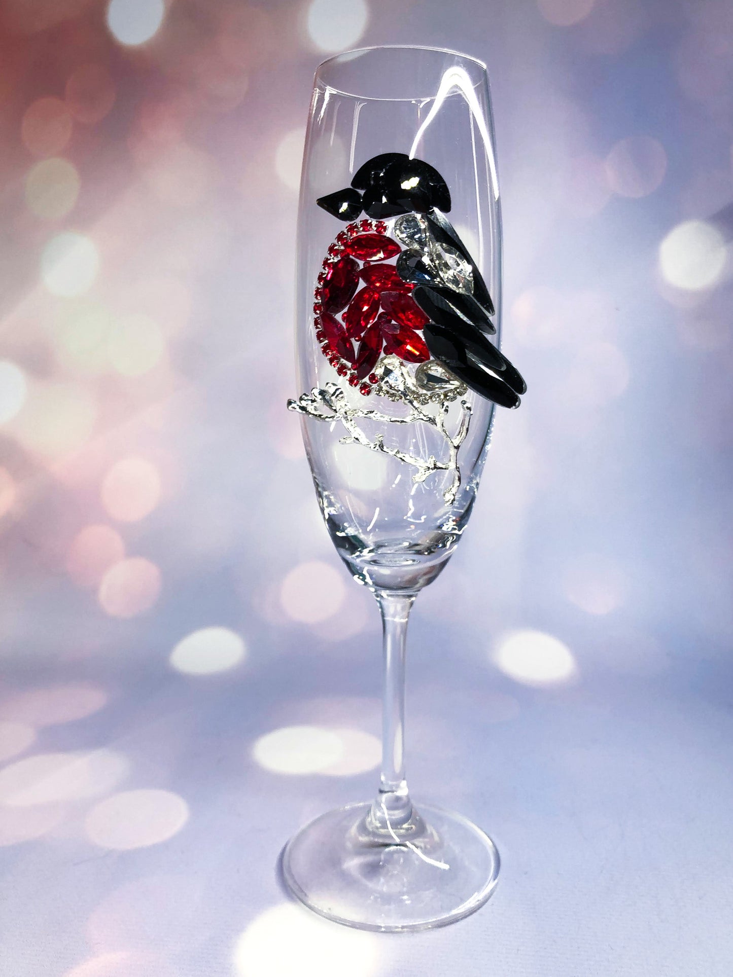 Enchanted Christmas Glass with Titmouse