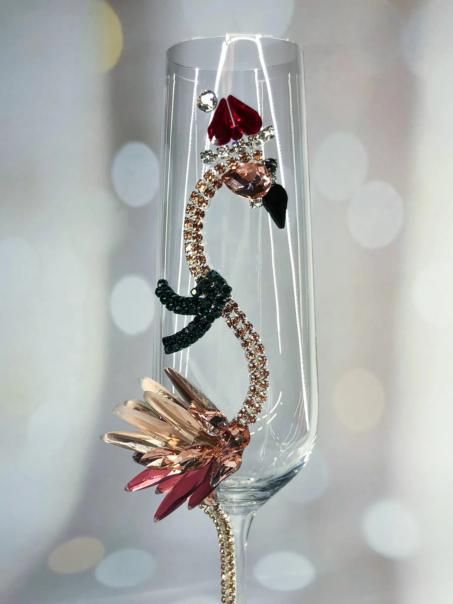 Frosty Flamingo Charm Glass