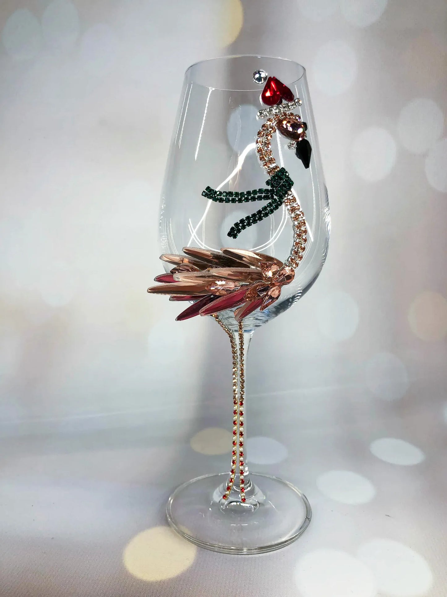 Frosty Flamingo Charm Glass