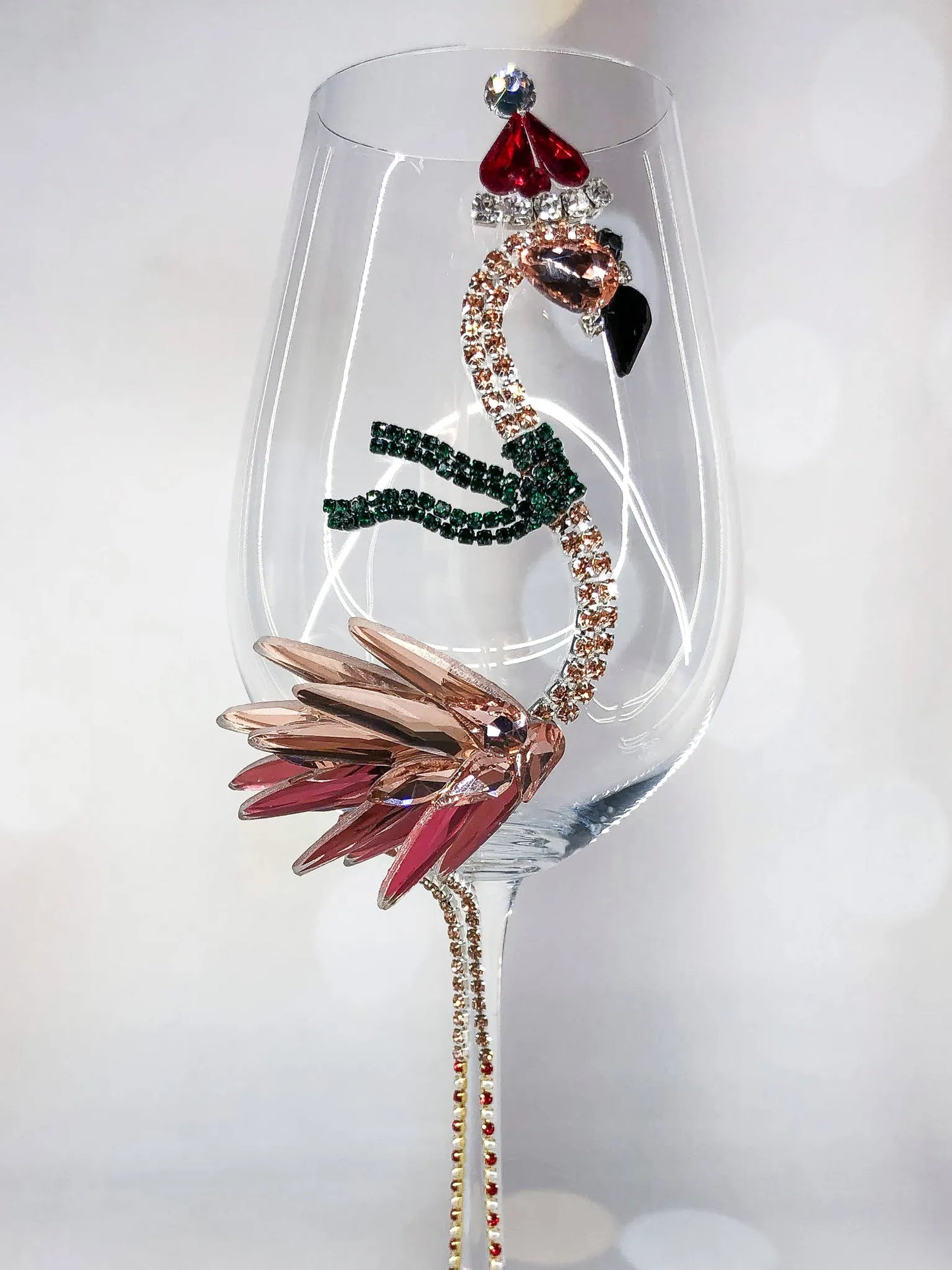 Frosty Flamingo Charm Glass