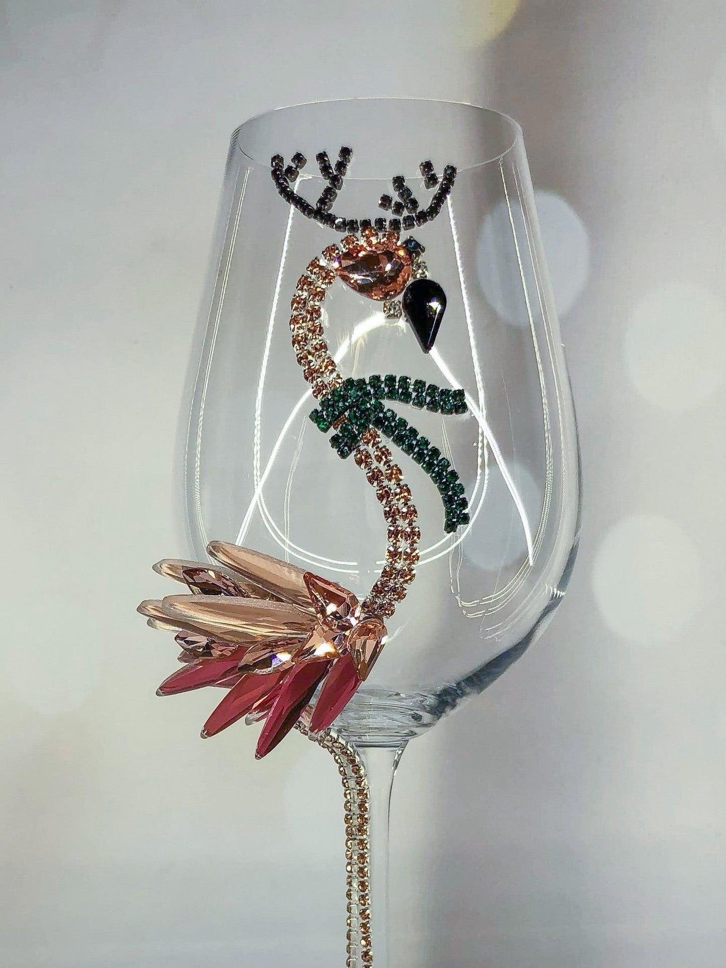 Festive Flamingo Christmas Wine Glasses