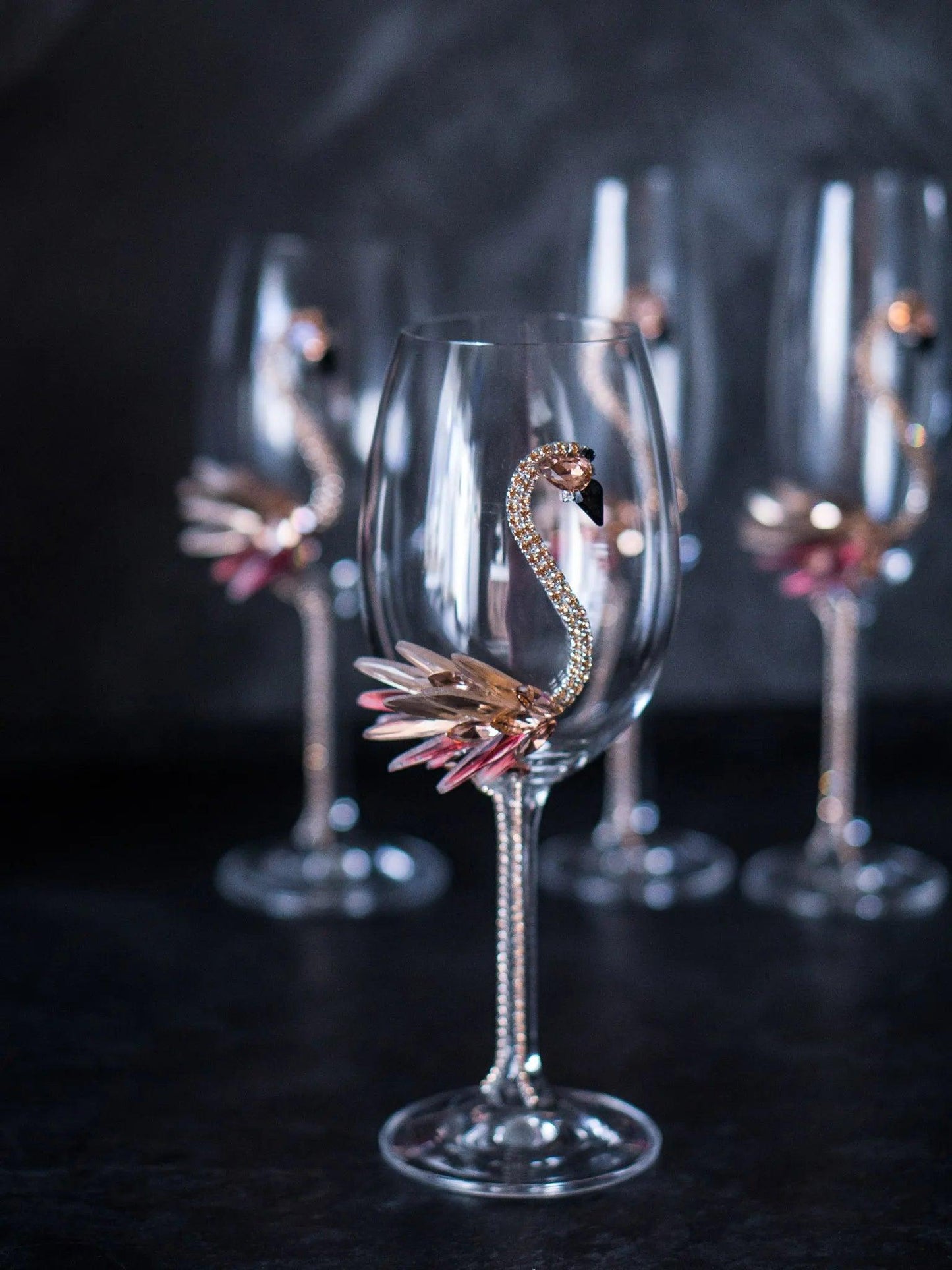 Crystal Pink Flamingo Party Personalized Wine Glass