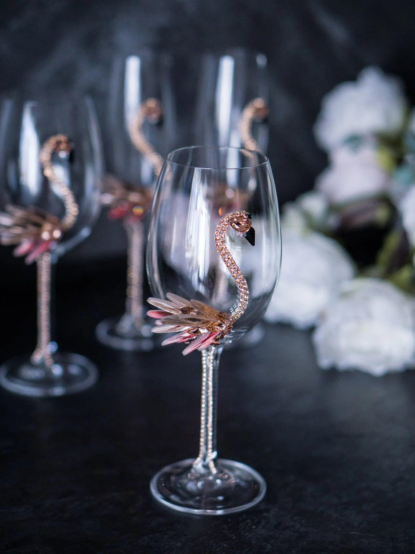 Crystal Pink Flamingo Party Personalized Wine Glass