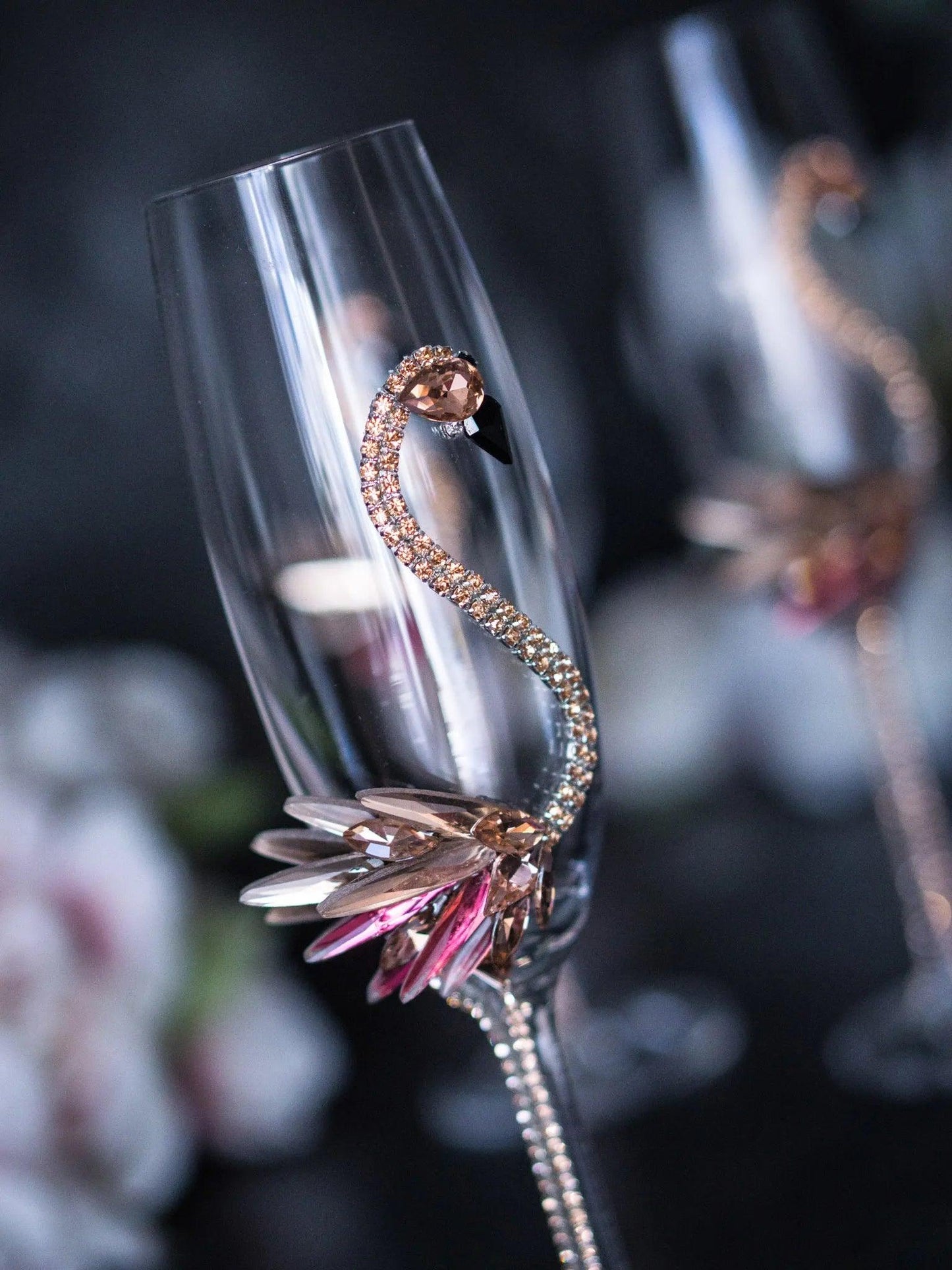Crystal Pink Flamingo Party Personalized Wine Glass