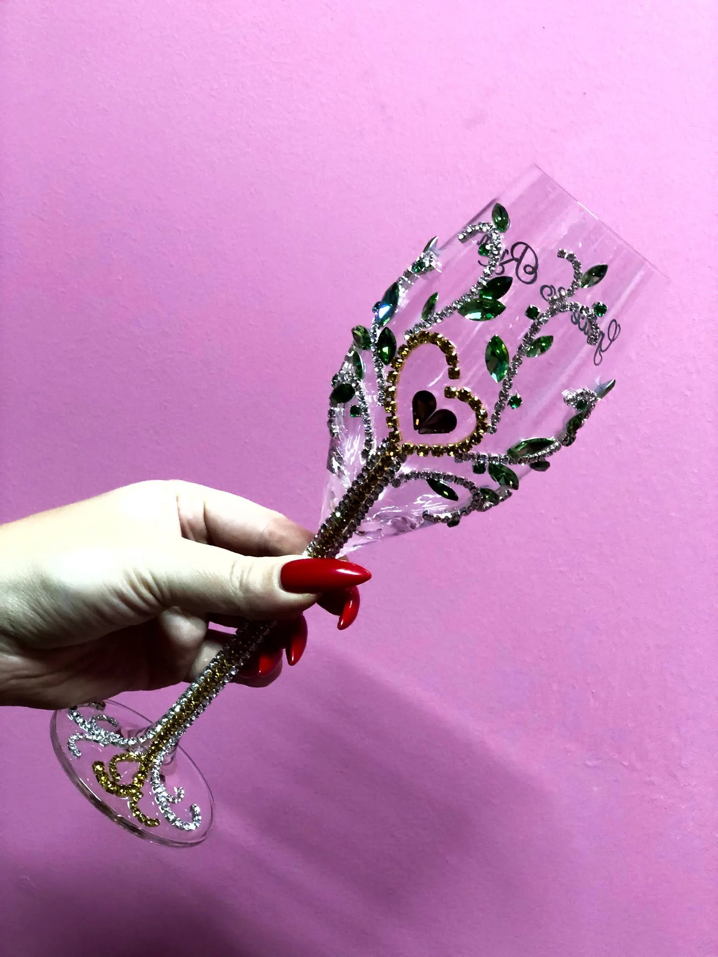Emerald Yggdrasil Champagne Flute