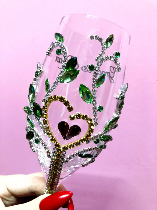 Emerald Yggdrasil Champagne Flute