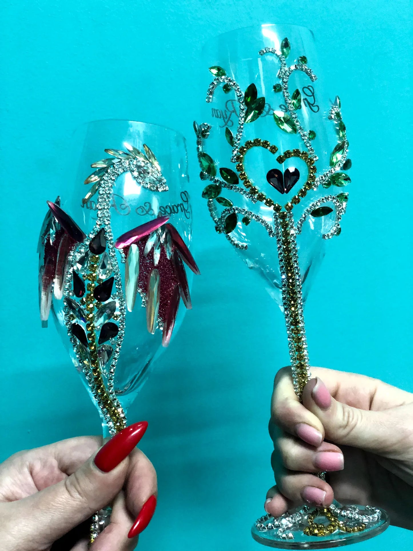 Emerald Yggdrasil Champagne Flute