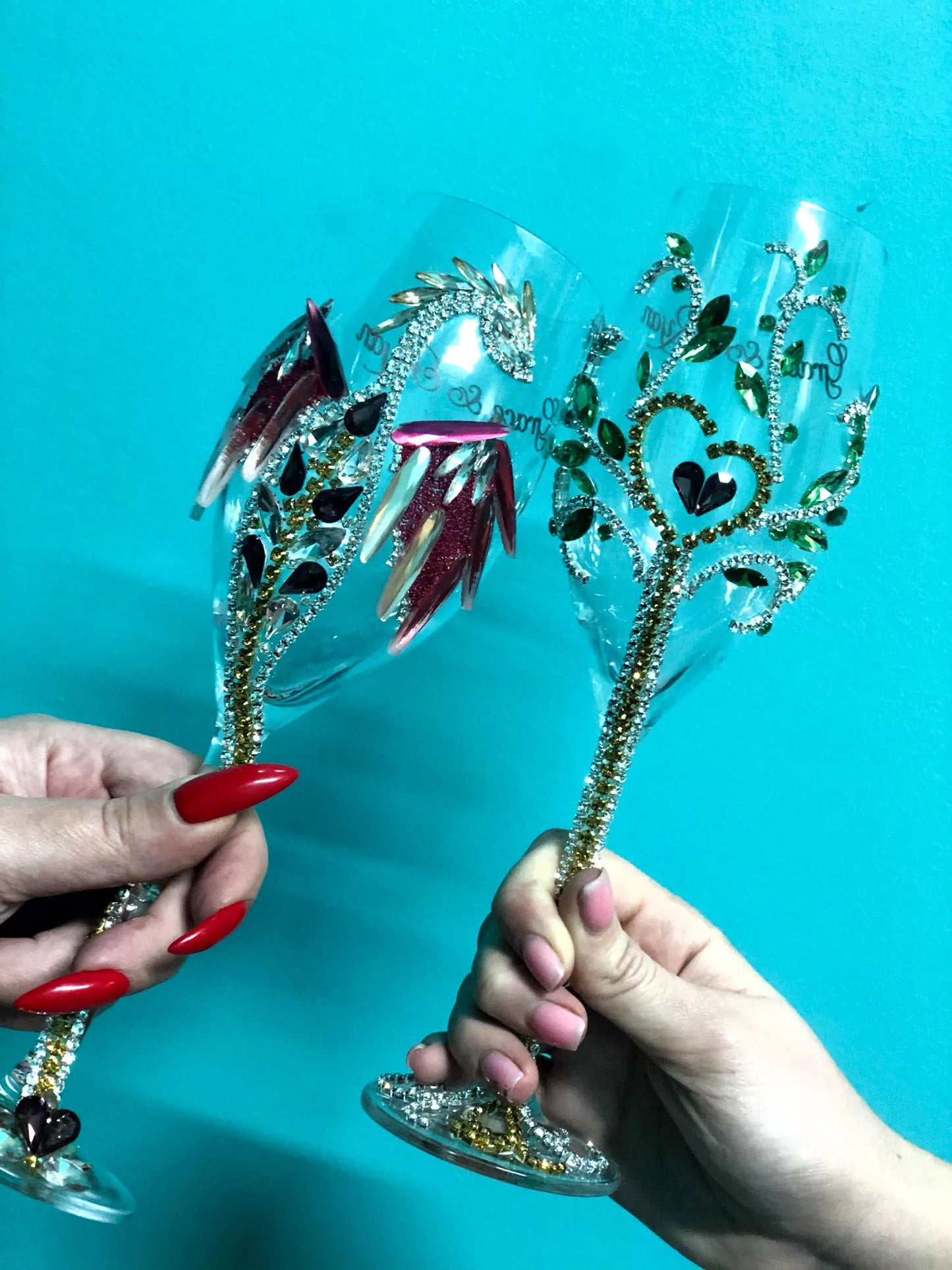 Emerald Yggdrasil Champagne Flute
