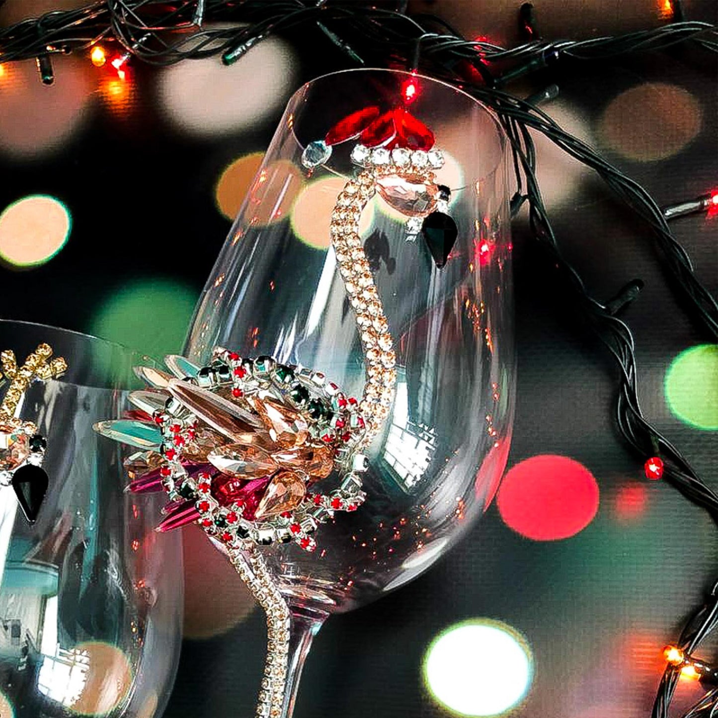 Festive Flamingo Finesse Champagne Flute or Wine Glass