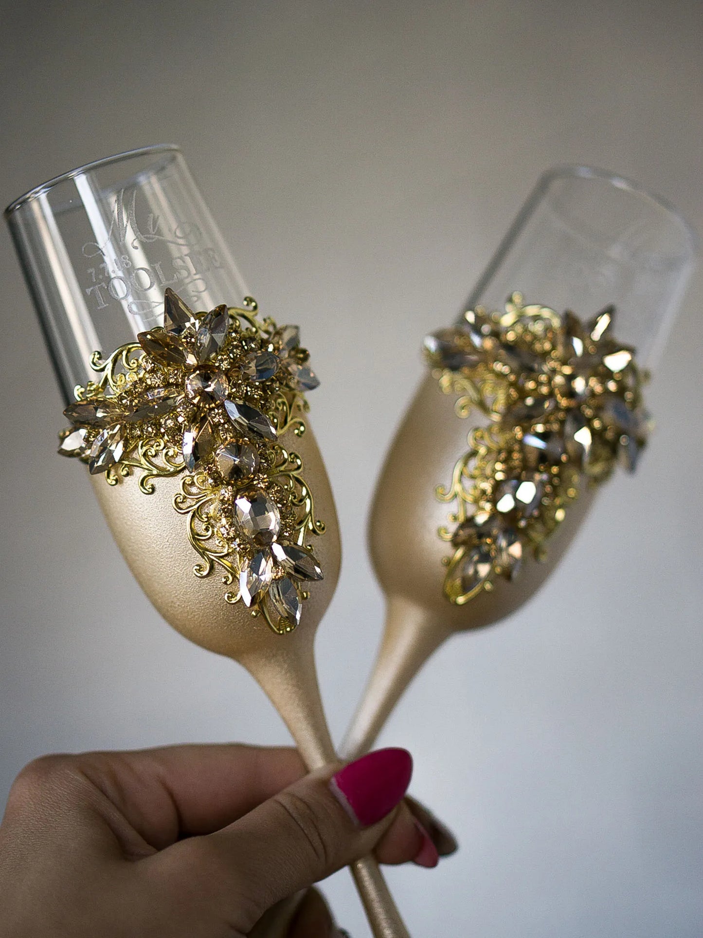 Gloria Gold Champagne Glasses - Set of 2