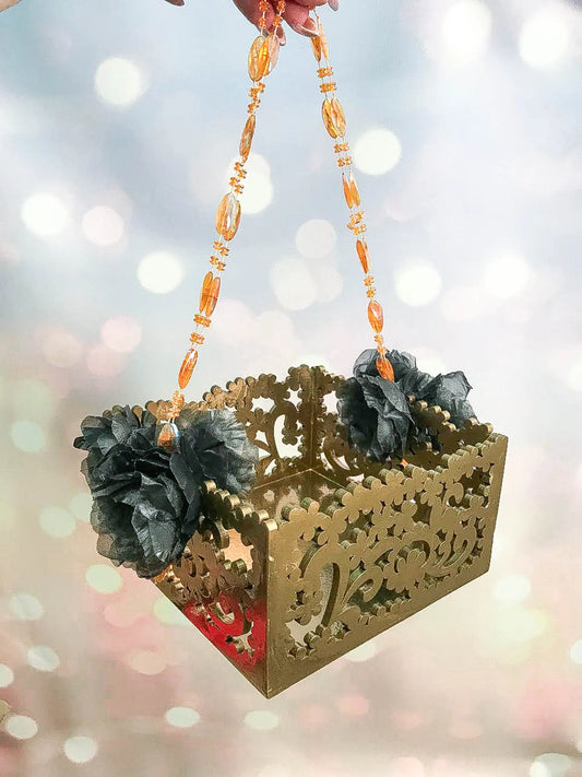 Elegant Wooden Flower Girl Basket