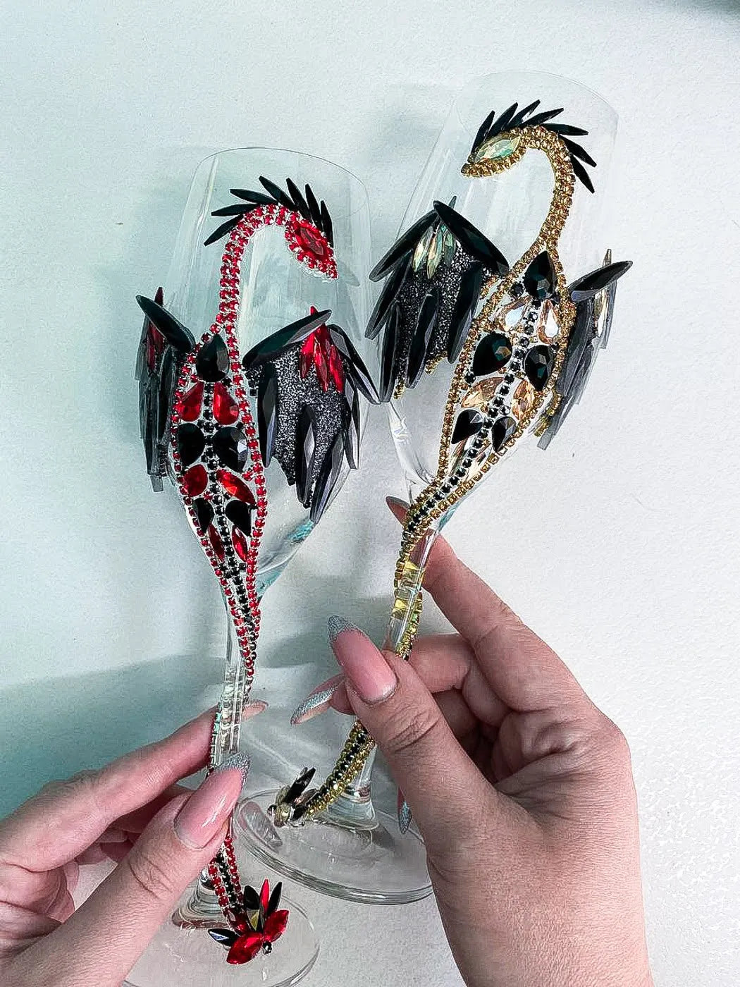 Golden Gleam Noir: Dragon Lover's Elixir Glass