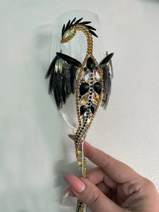 Golden Gleam Black Champagne Flute