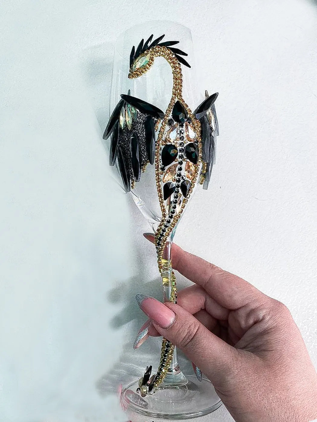 Golden Gleam Noir: Dragon Lover's Elixir Glass