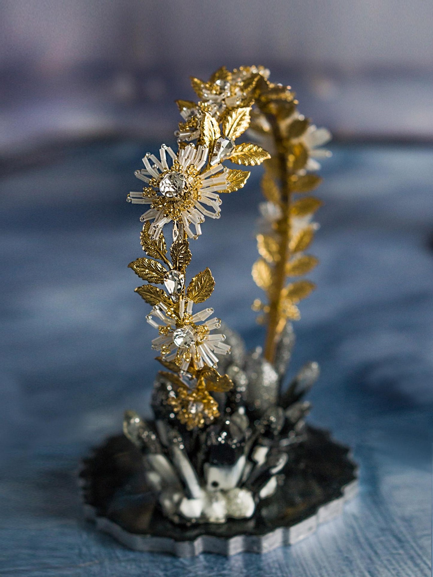 Handmade Gold Floral Bridal Headband