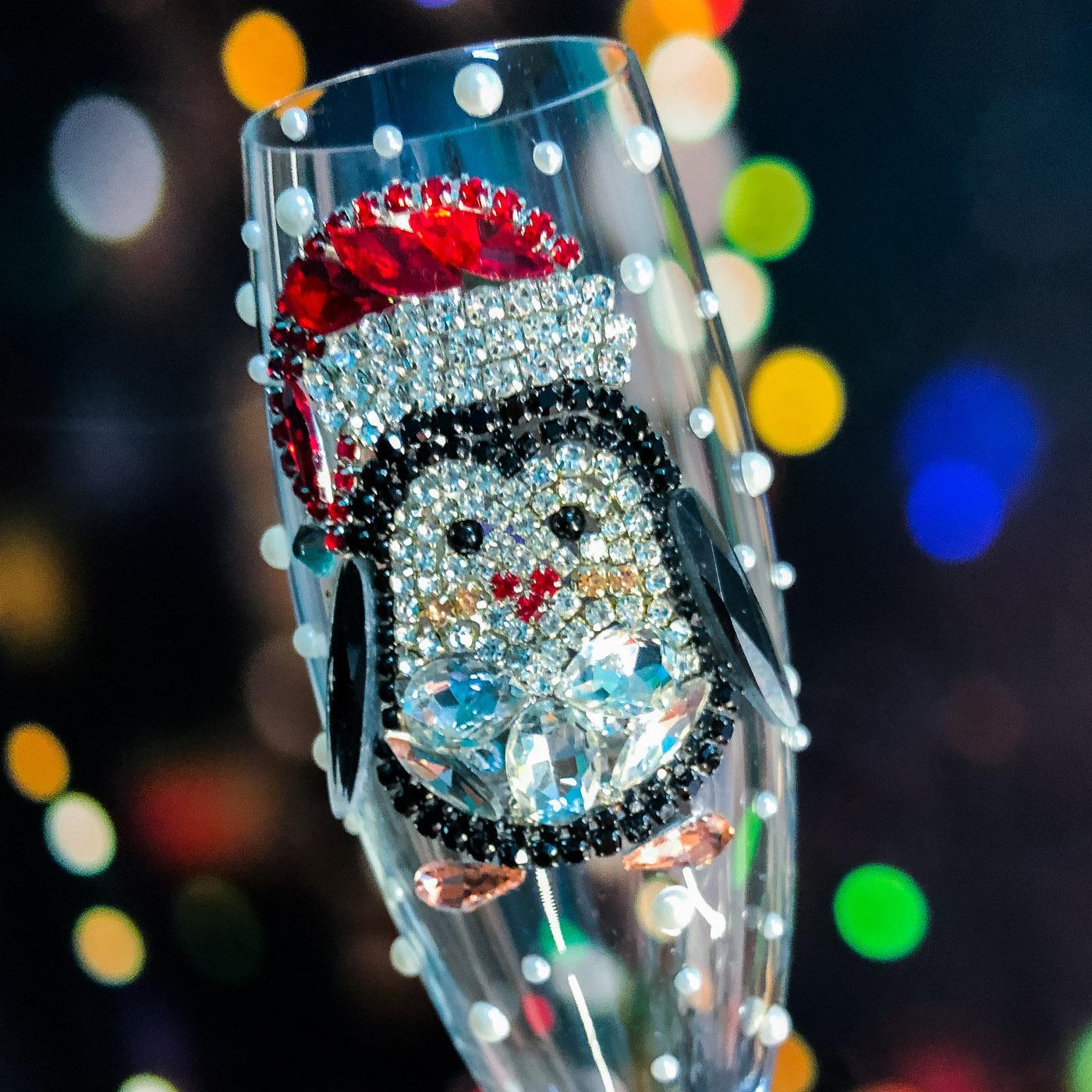 Jolly Penguin Champagne Glass πΎπ§βοΈπ