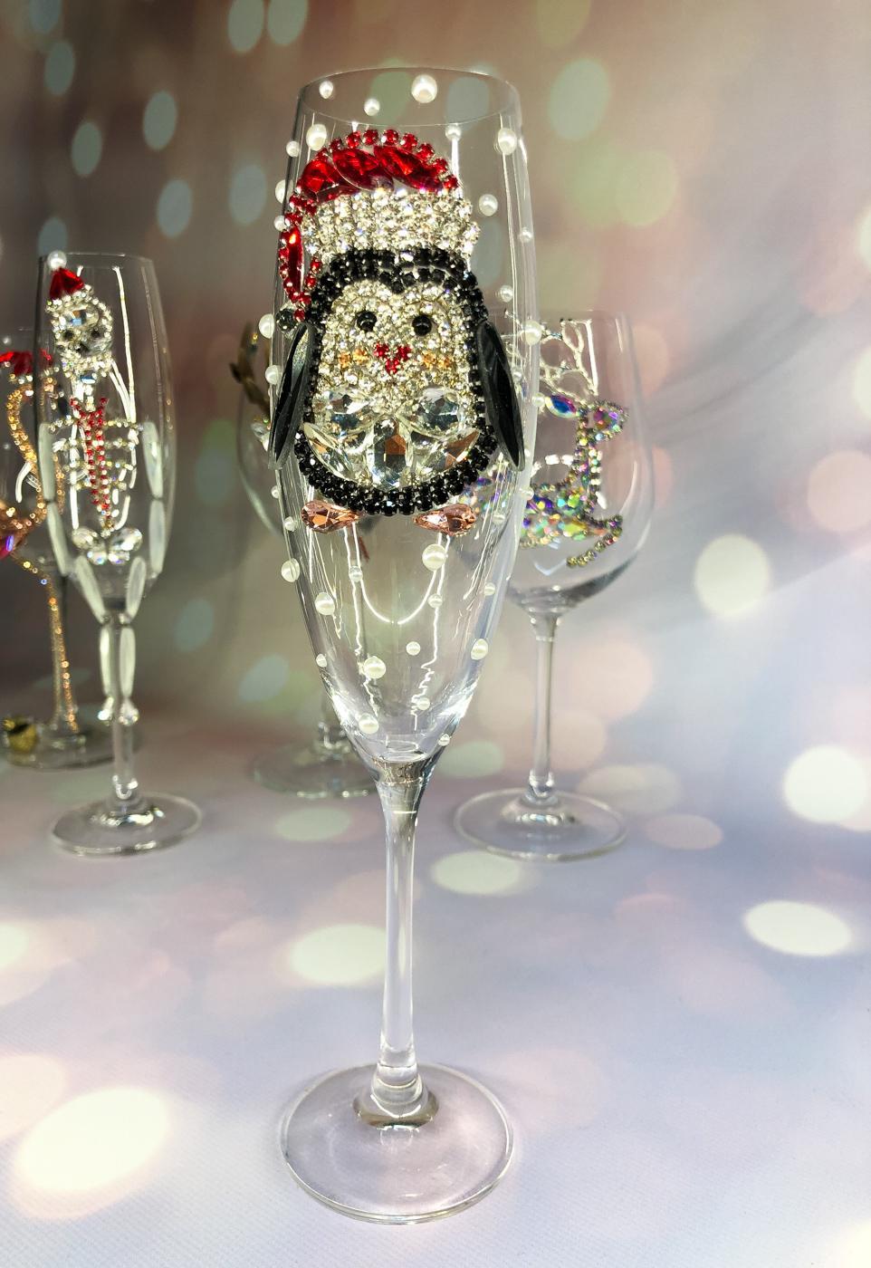 Jolly Penguin Champagne Glass πΎπ§βοΈπ