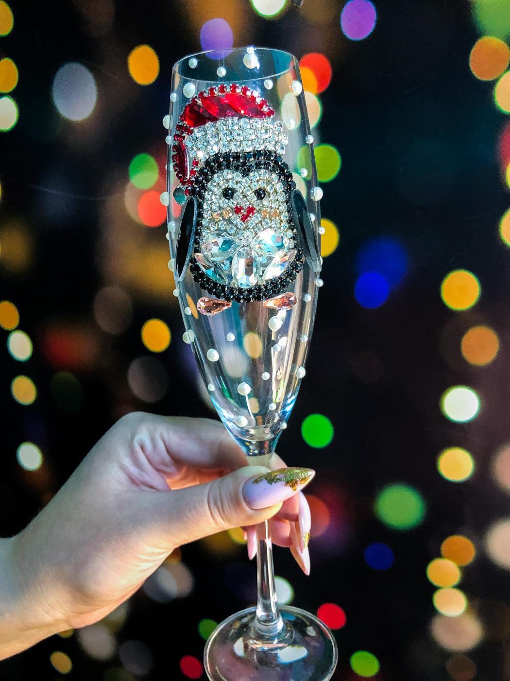 Jolly Penguin Champagne Glass πΎπ§βοΈπ