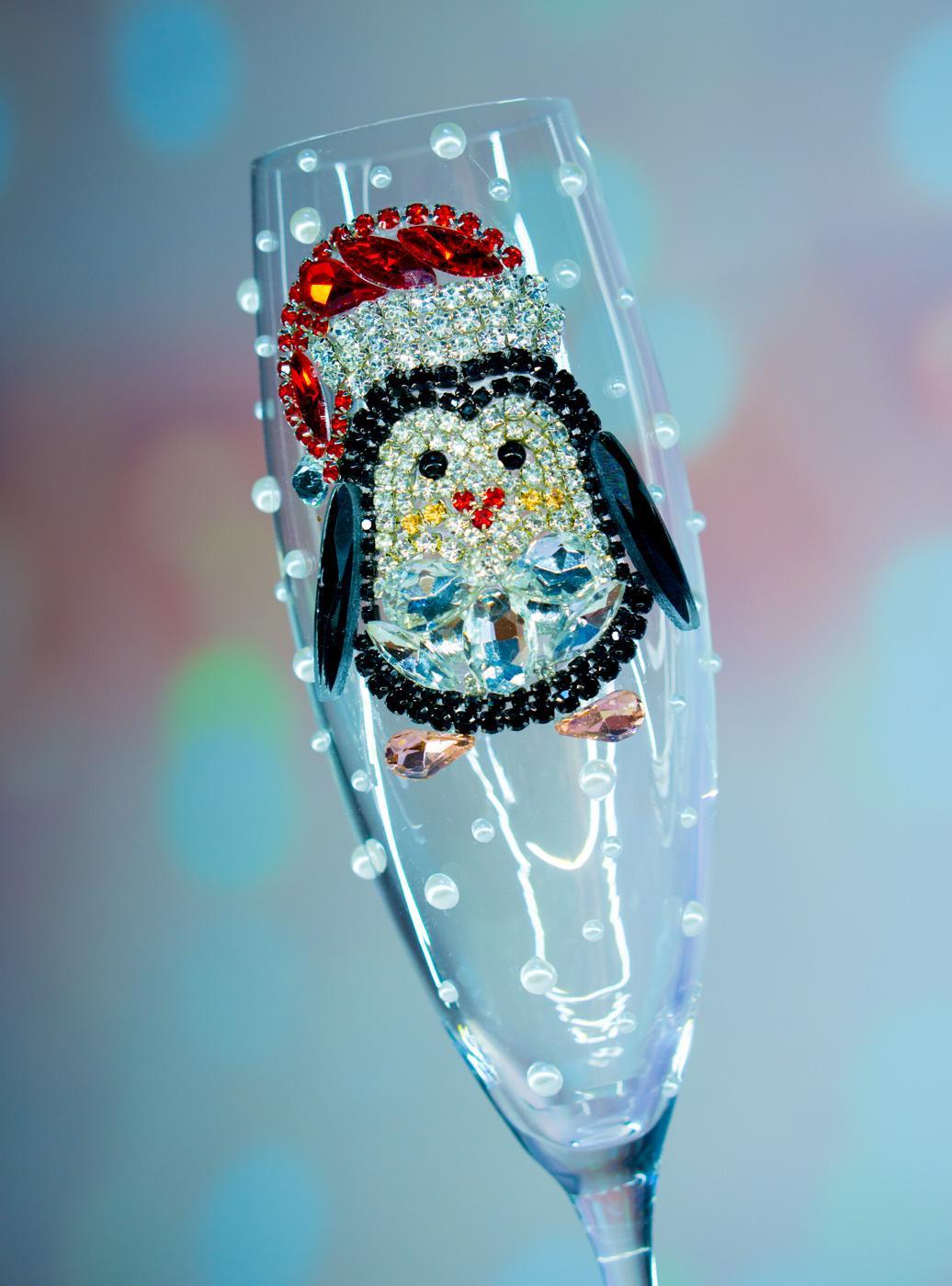 Jolly Penguin Champagne Glass πΎπ§βοΈπ