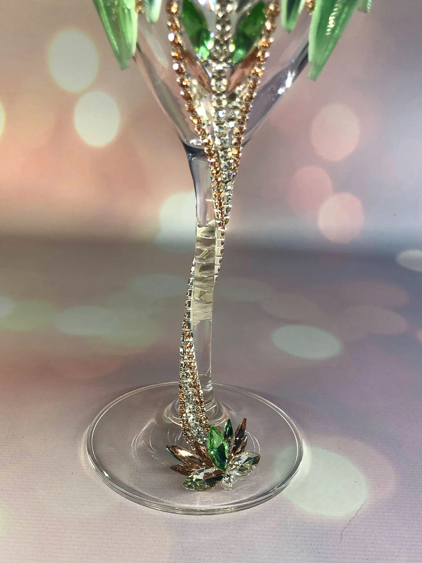 Peridot Prestige: Dragon-Adorned Glass Elixir