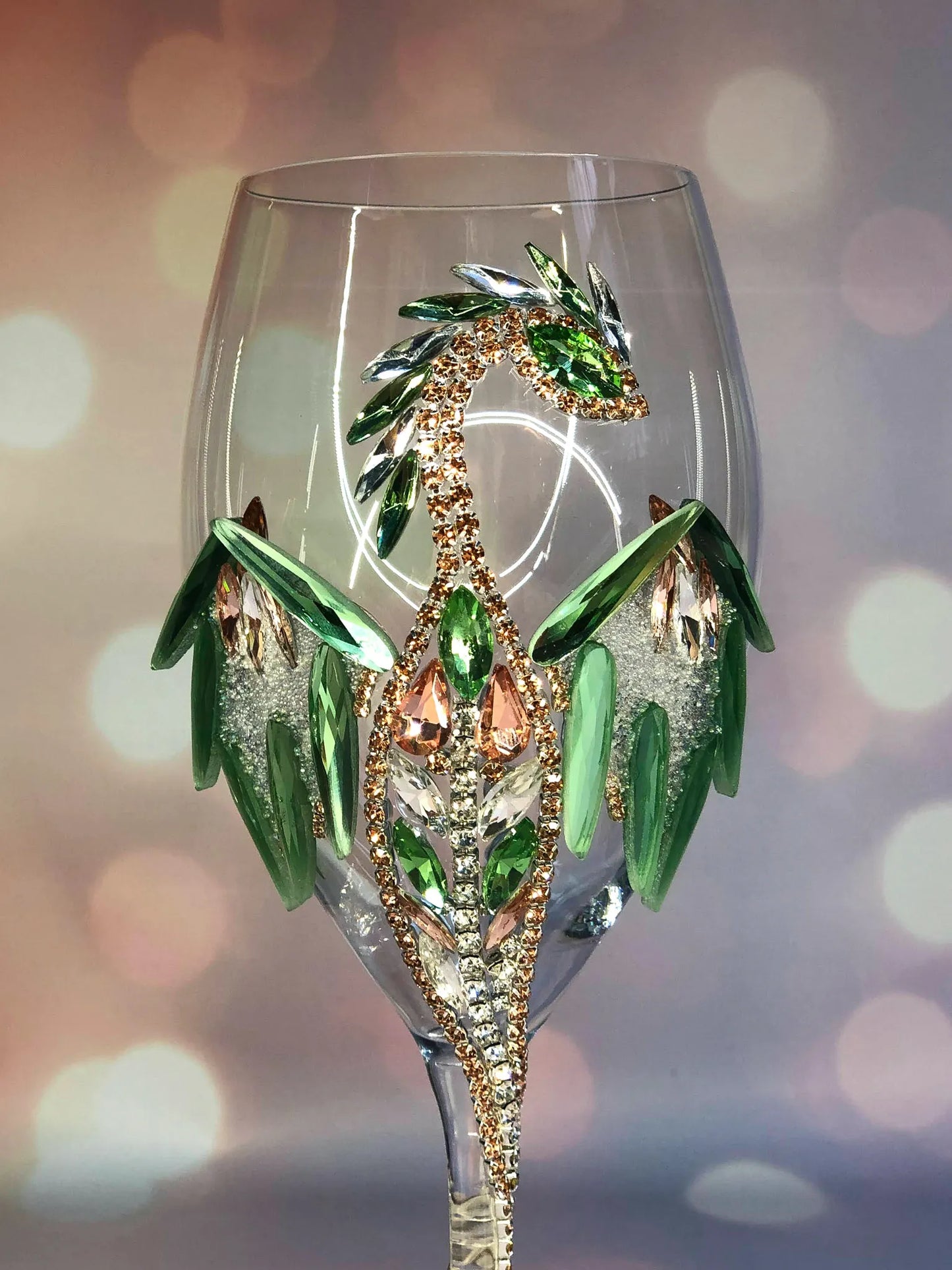 Peridot Prestige: Dragon-Adorned Glass Elixir