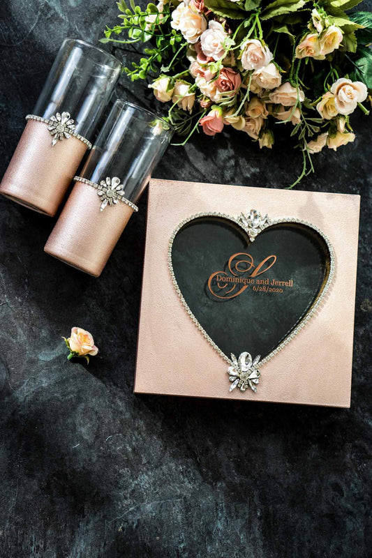 Premium rose gold sand ceremony set for weddings