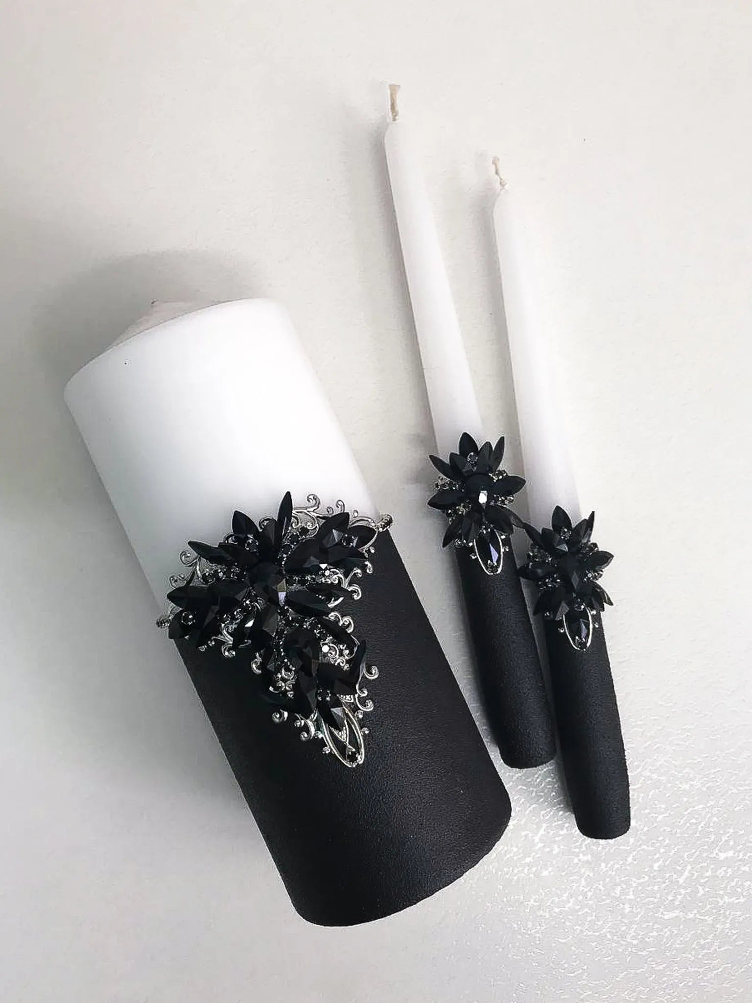 Black Wedding Glasses and Cake Server and Knife Gothic Candle Set Black  Candle Holders Halloween Wedding Glasses Gothic Wedding Glass 