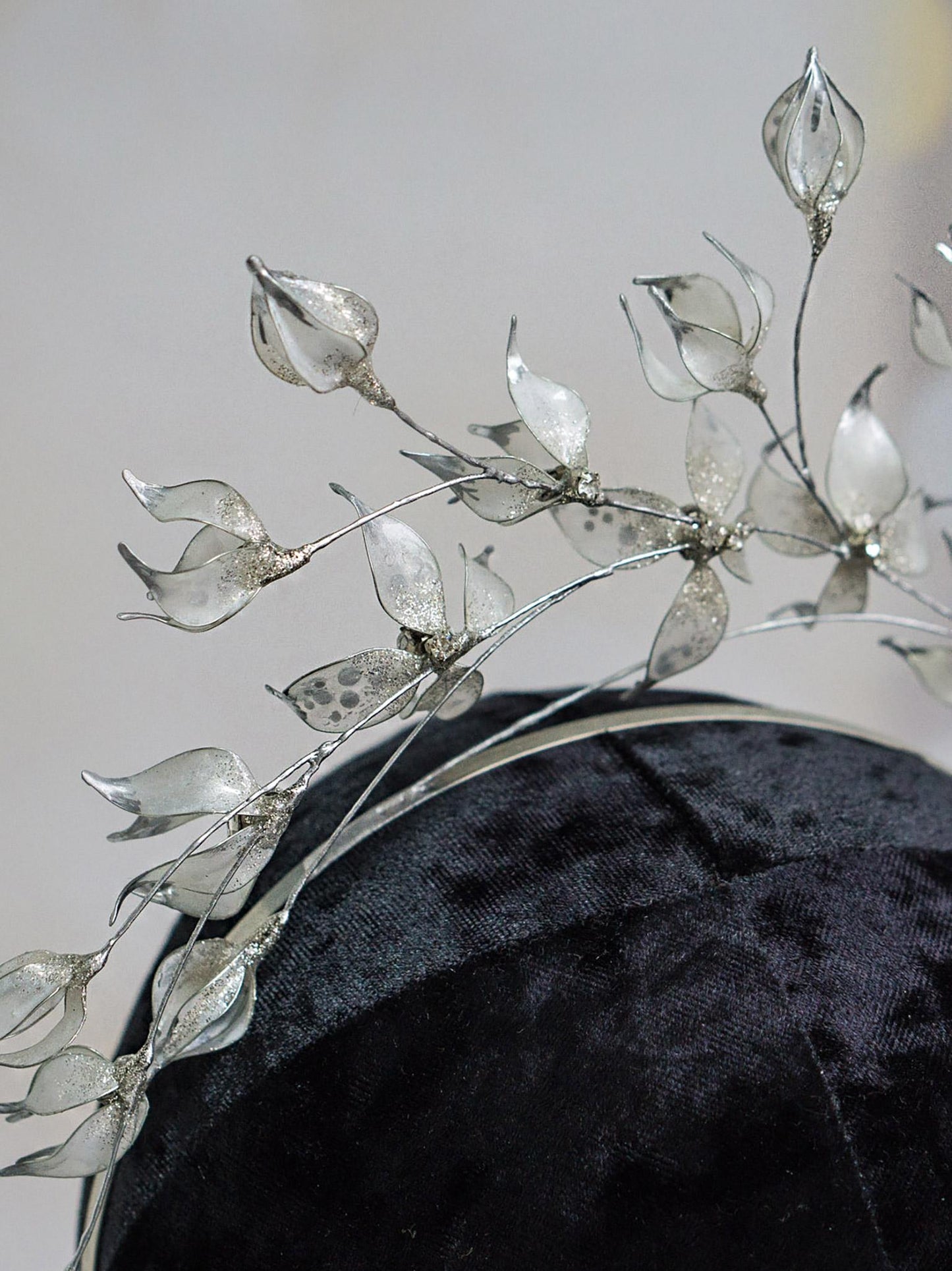 Designer Crocus Branch Headband with Sparkling Crystals