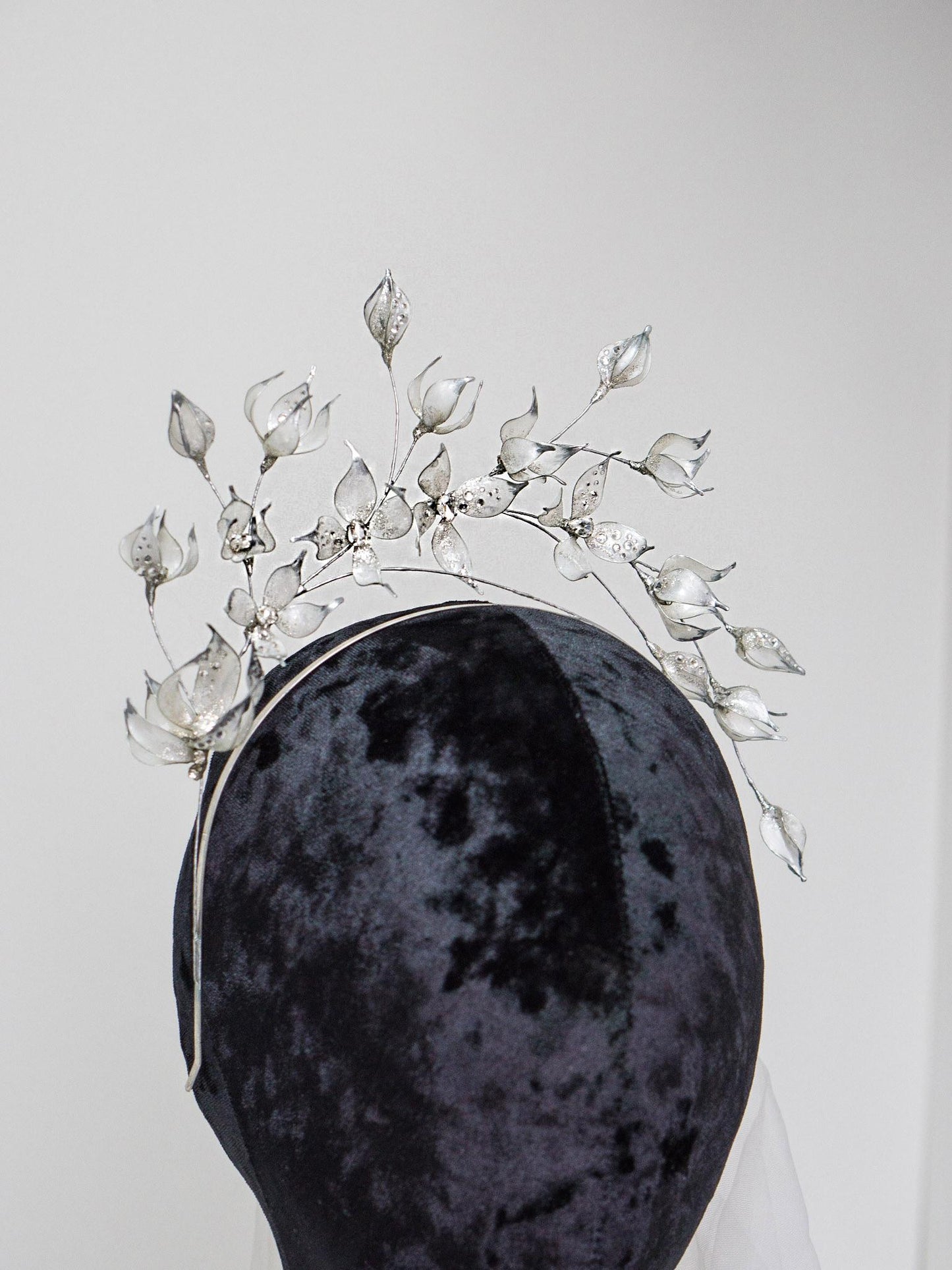 Whimsical Clematis Flower Headpiece for Weddings