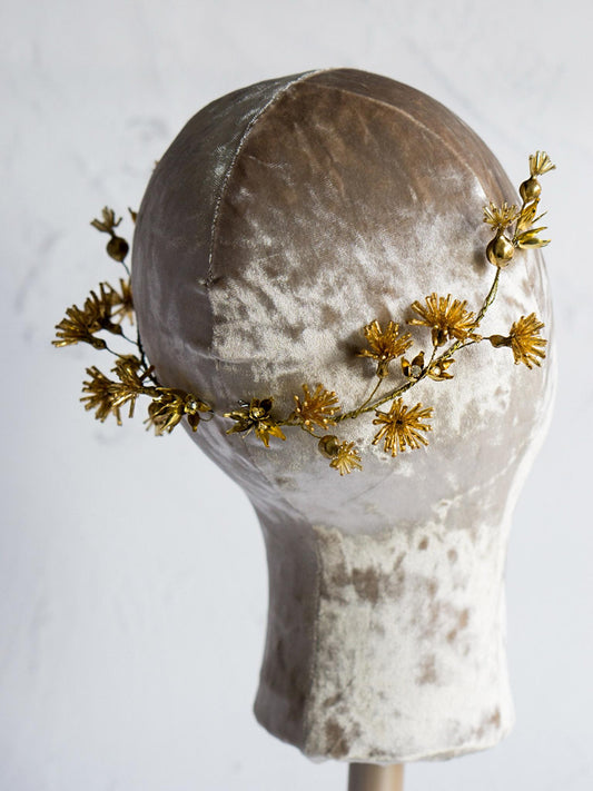 Delicate Gold Flower Hair Vines for Your Wedding Day