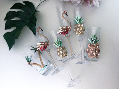 Handcrafted crystal glasses for mocktails and cocktails