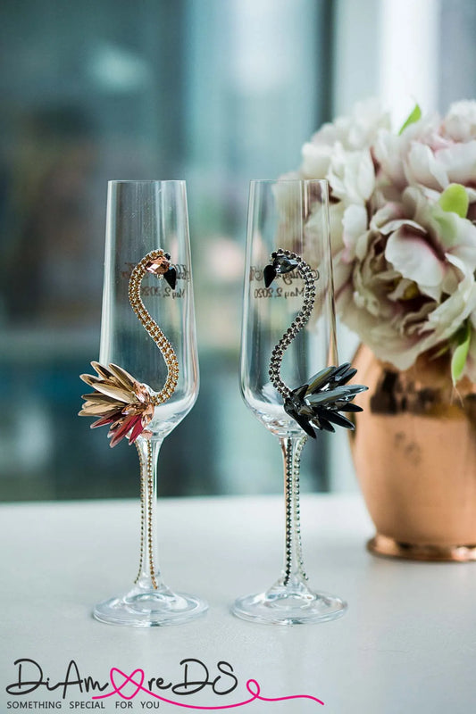 Tailored wedding champagne flutes