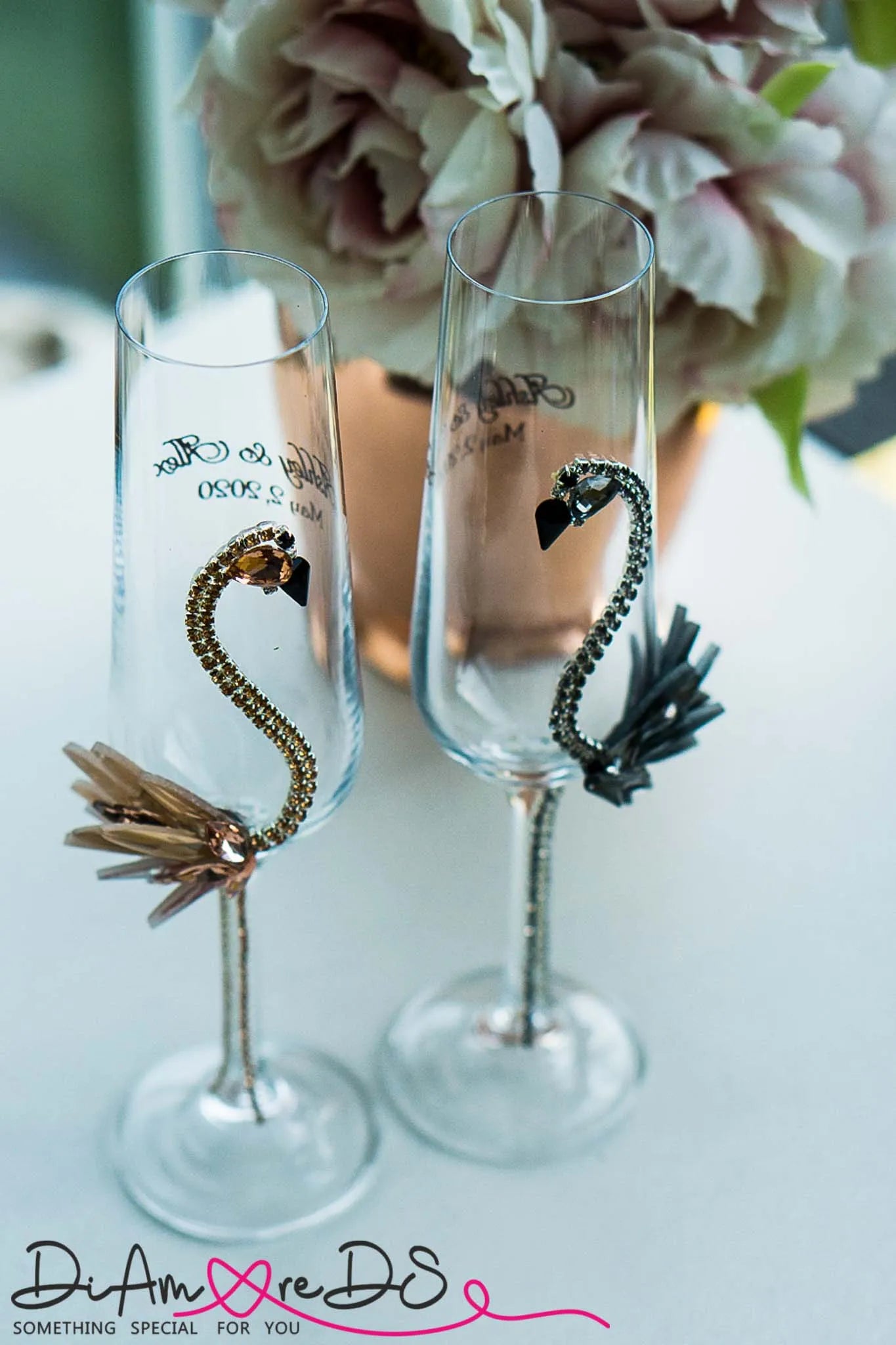 Unique wedding champagne glasses 