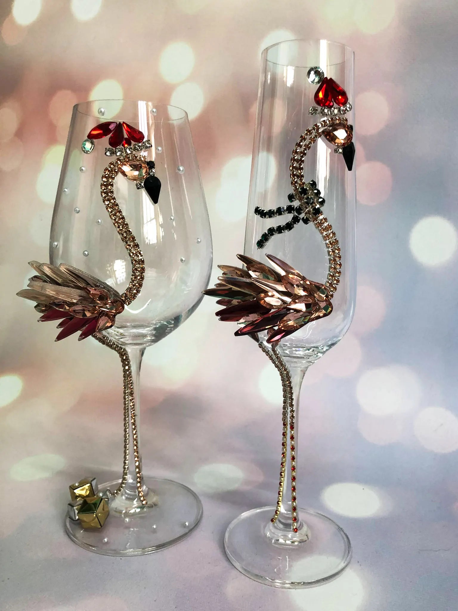 Flamingo-themed holiday drinkware
