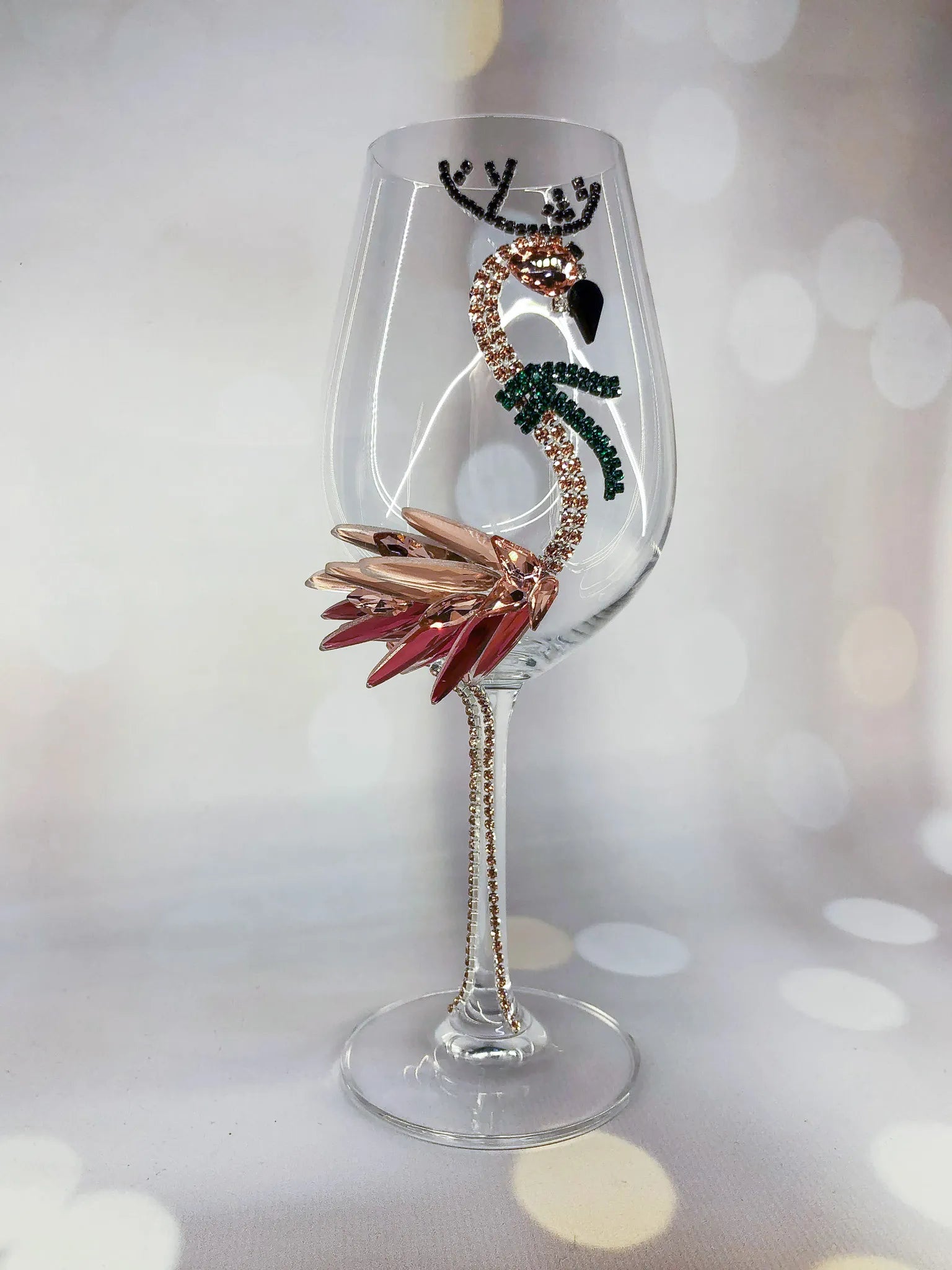 Mystical flamingo-themed drinkware
