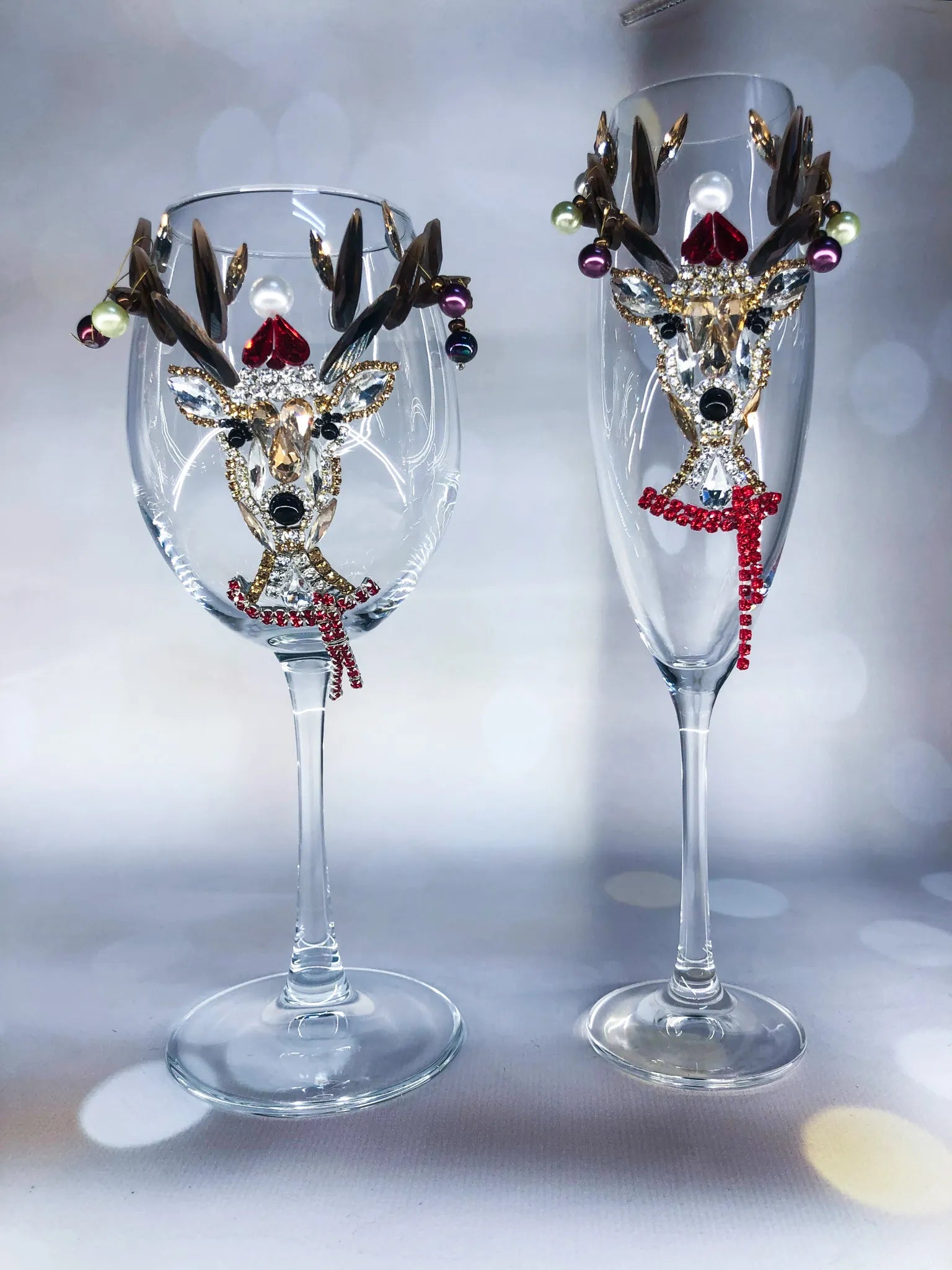 Festive holiday champagne flute