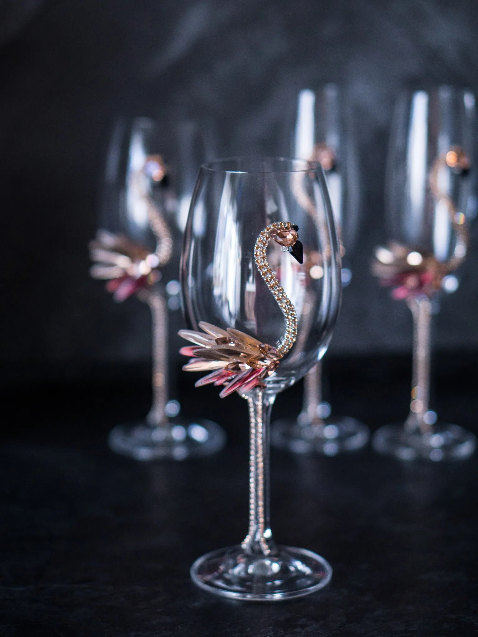 Crystal Pink Flamingo Champagne Flutes - Personalized Wine Glass – DiAmoreDS