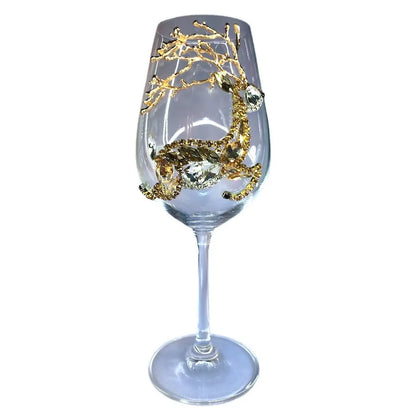 DiAmoreDS's Christmas Crystal Golden Deer Wine Glass