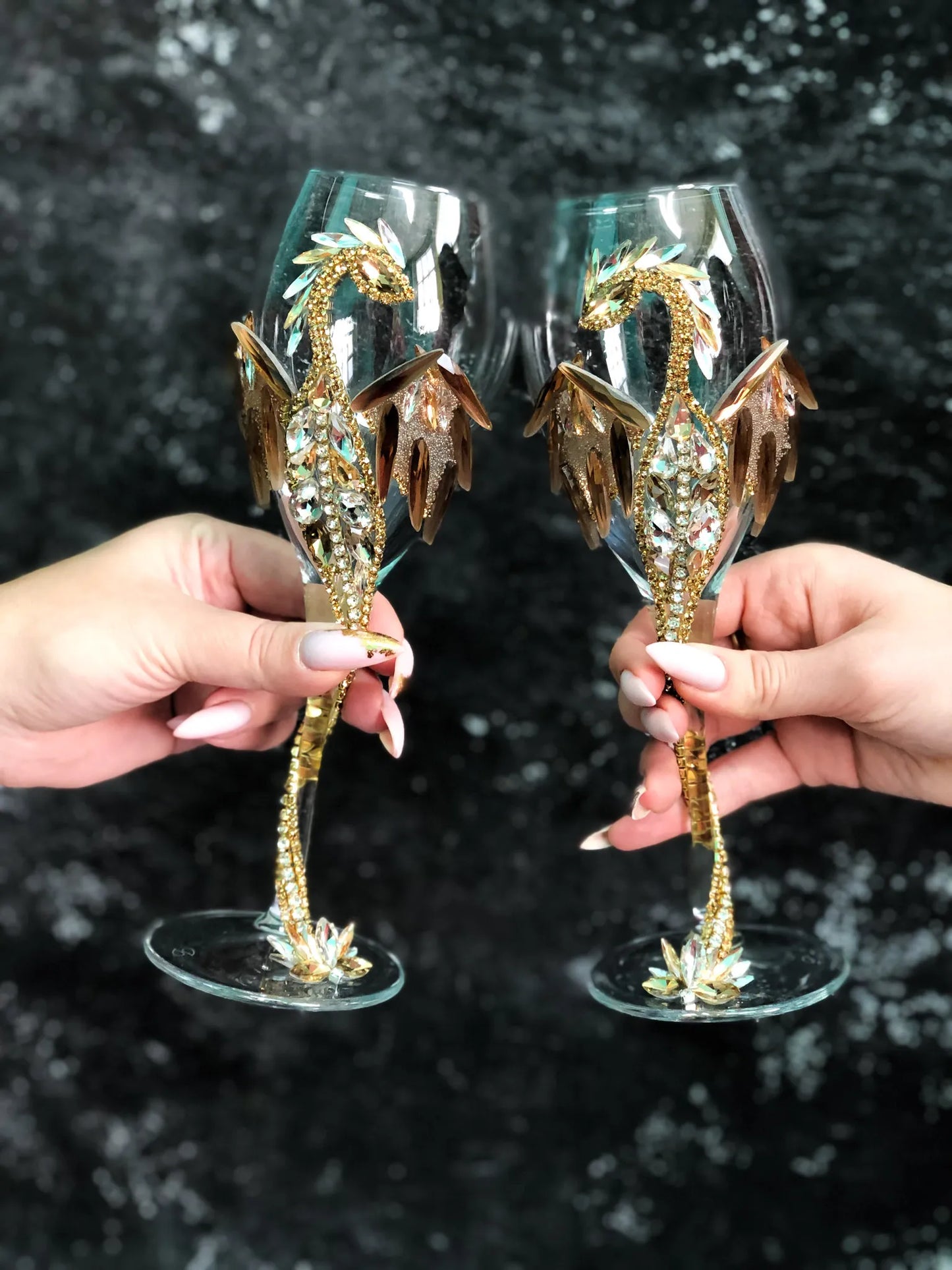 Golden Glimmer: Dragon-Adorned Wine Goblet