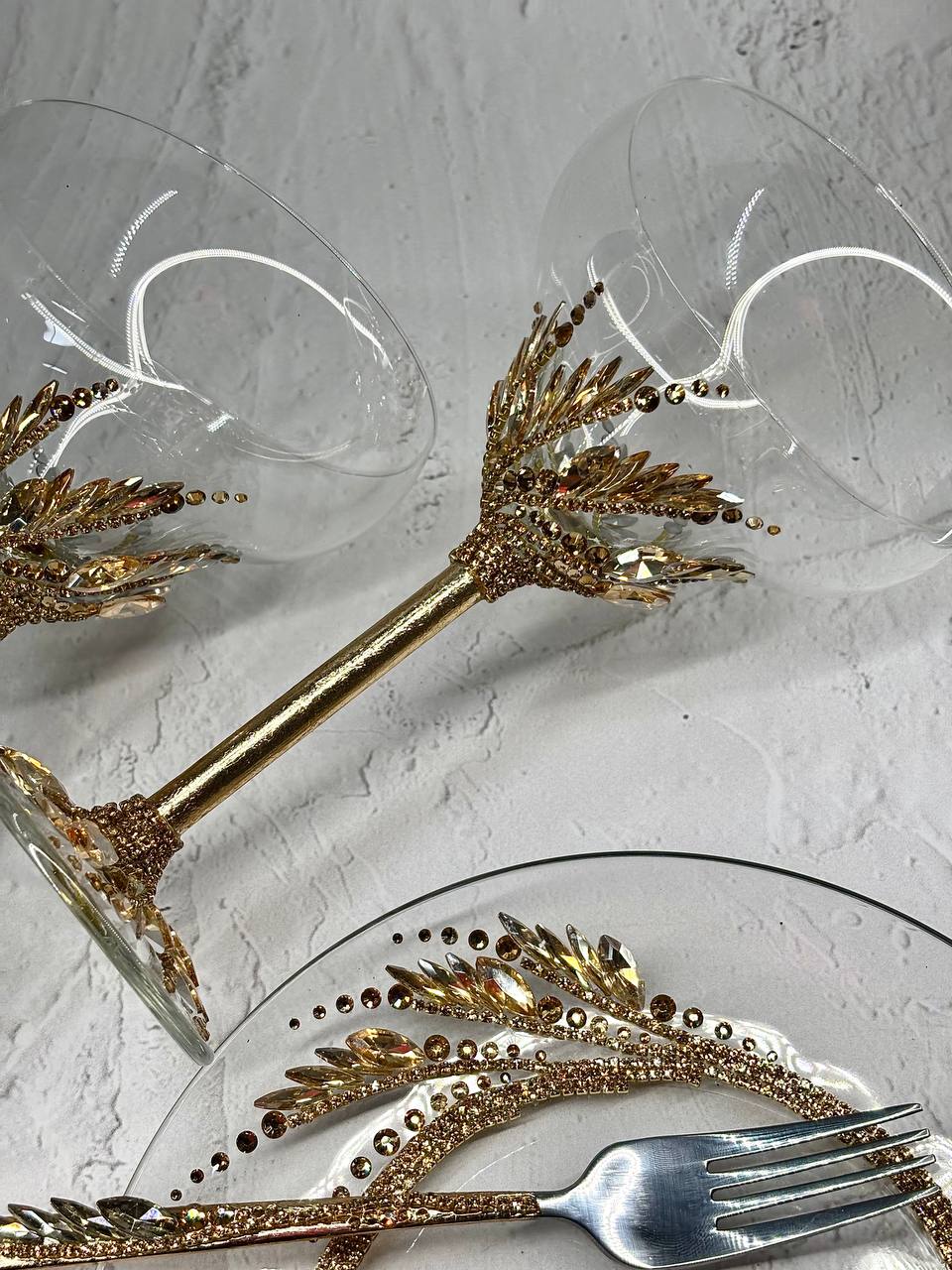 Exquisite handcrafted Cocktail Saucer Glasses for weddings and celebrations 