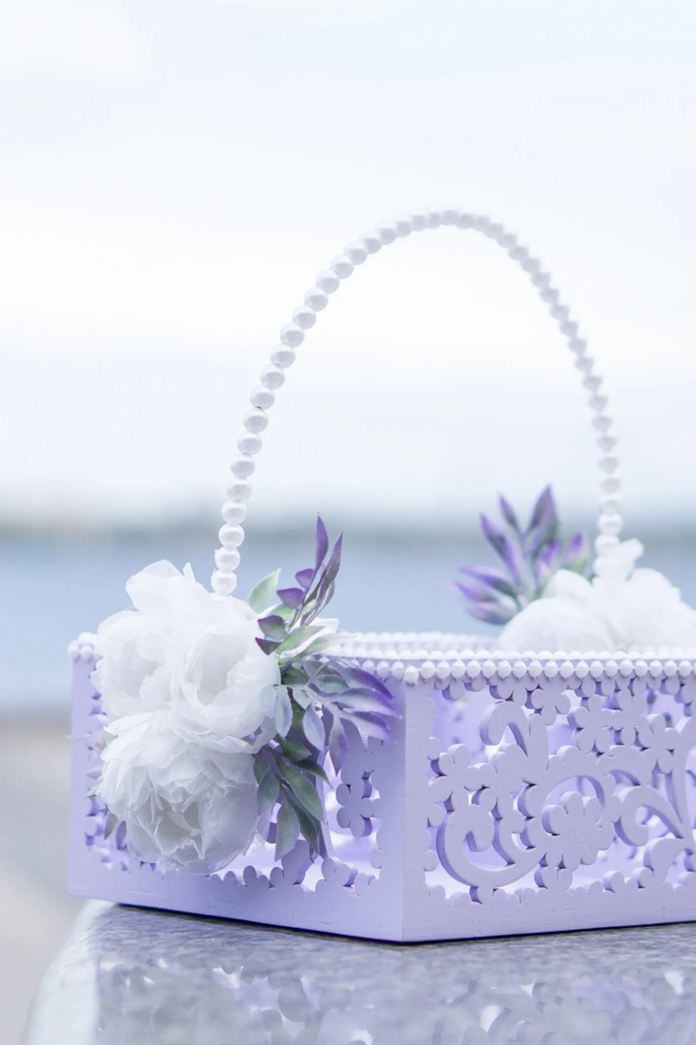 Charming Lilac Petal Basket for Flower Girls