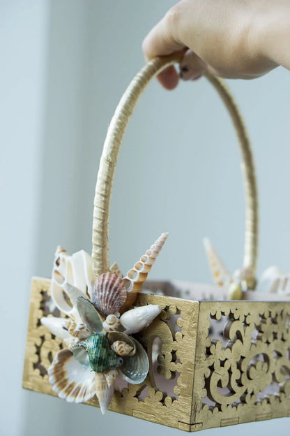 Maritime-themed flower girl basket