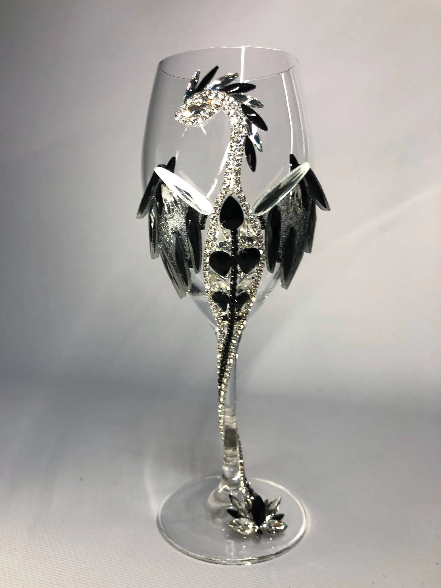 Silver and Black Dragon Glass