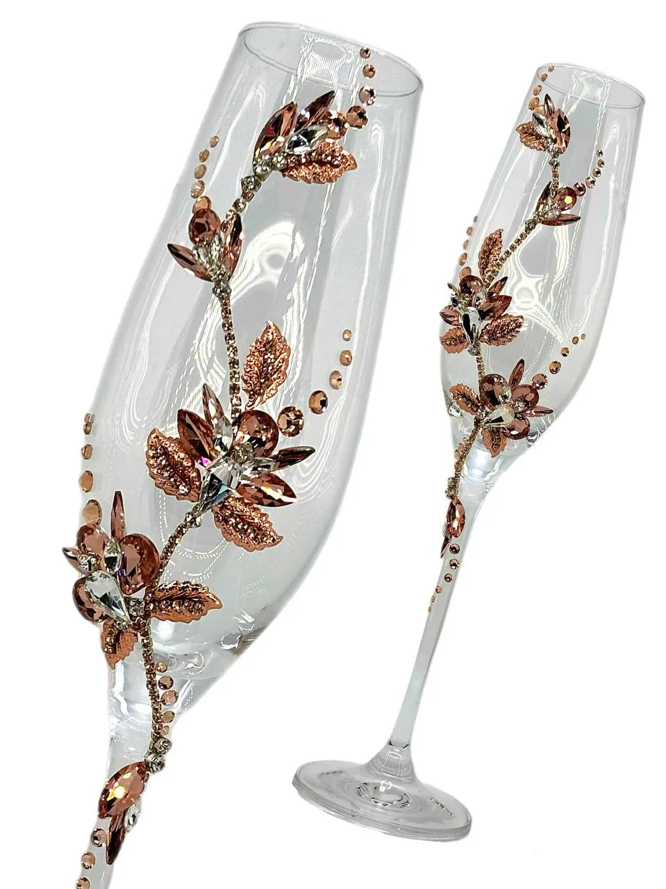 Elegant toasting glasses inspired by Sakura, symbolizing love and beauty