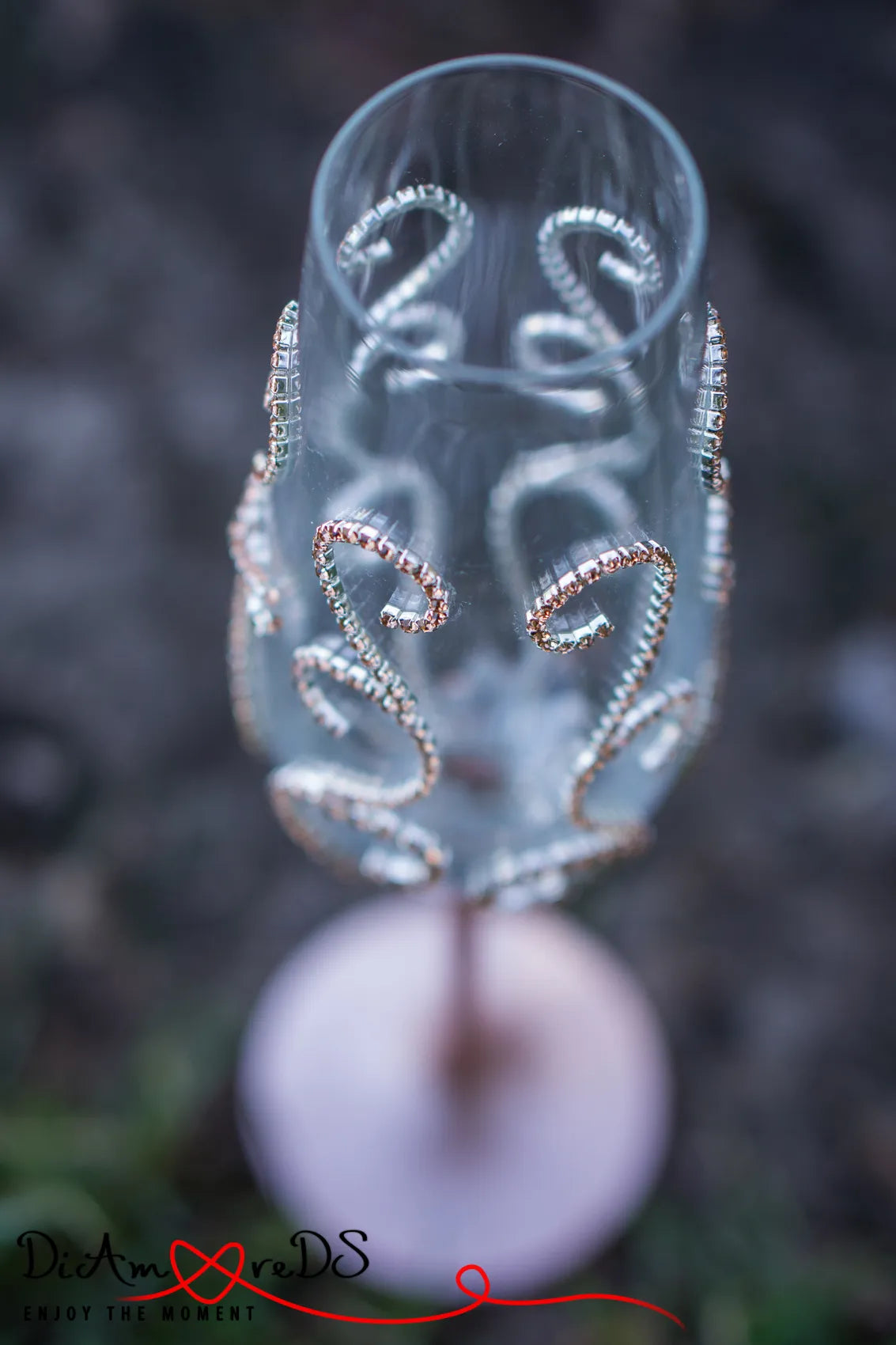 Rose gold wedding champagne glasses for elegant celebrations