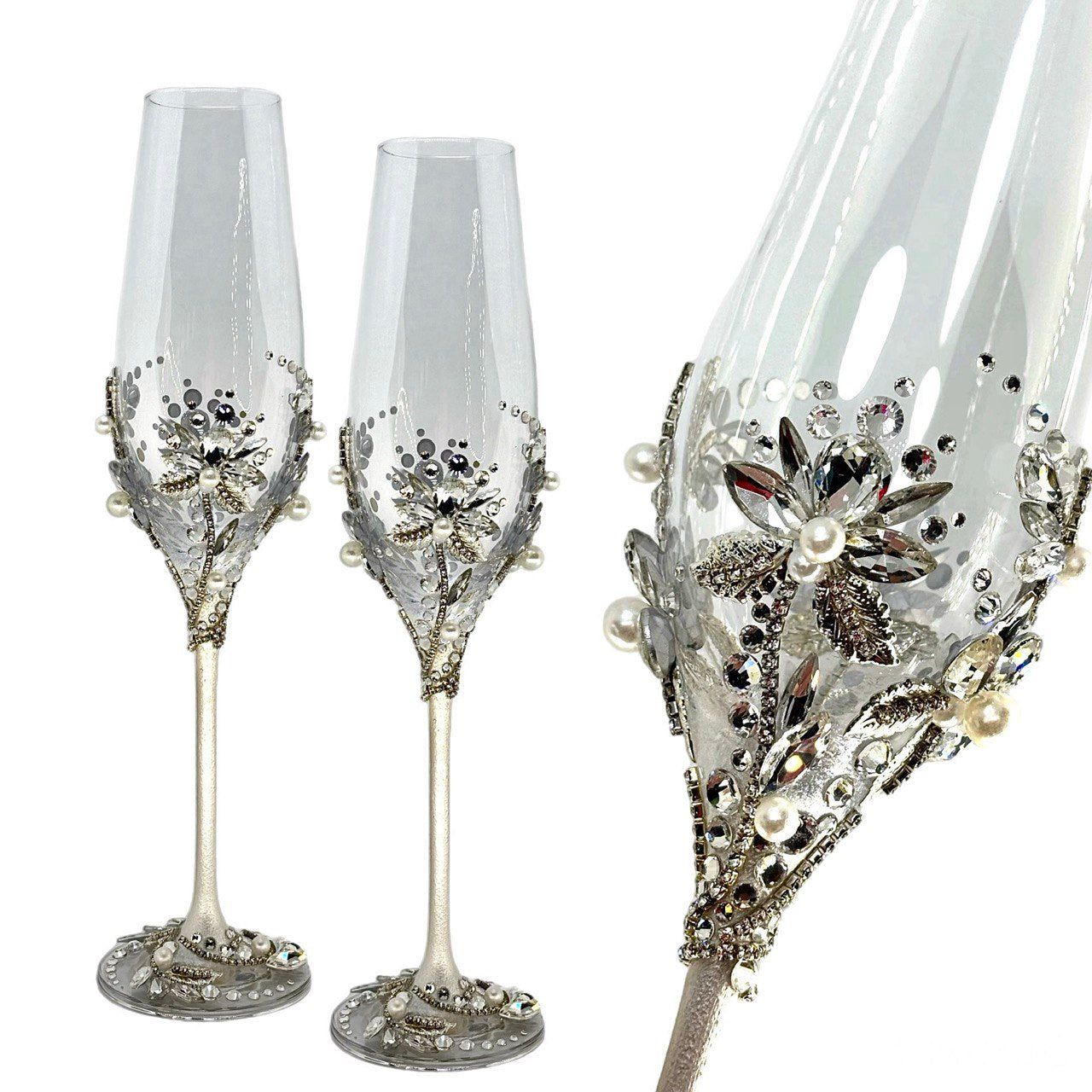 Perfect Mr. & Mrs. flutes for romantic and glamorous wedding themes