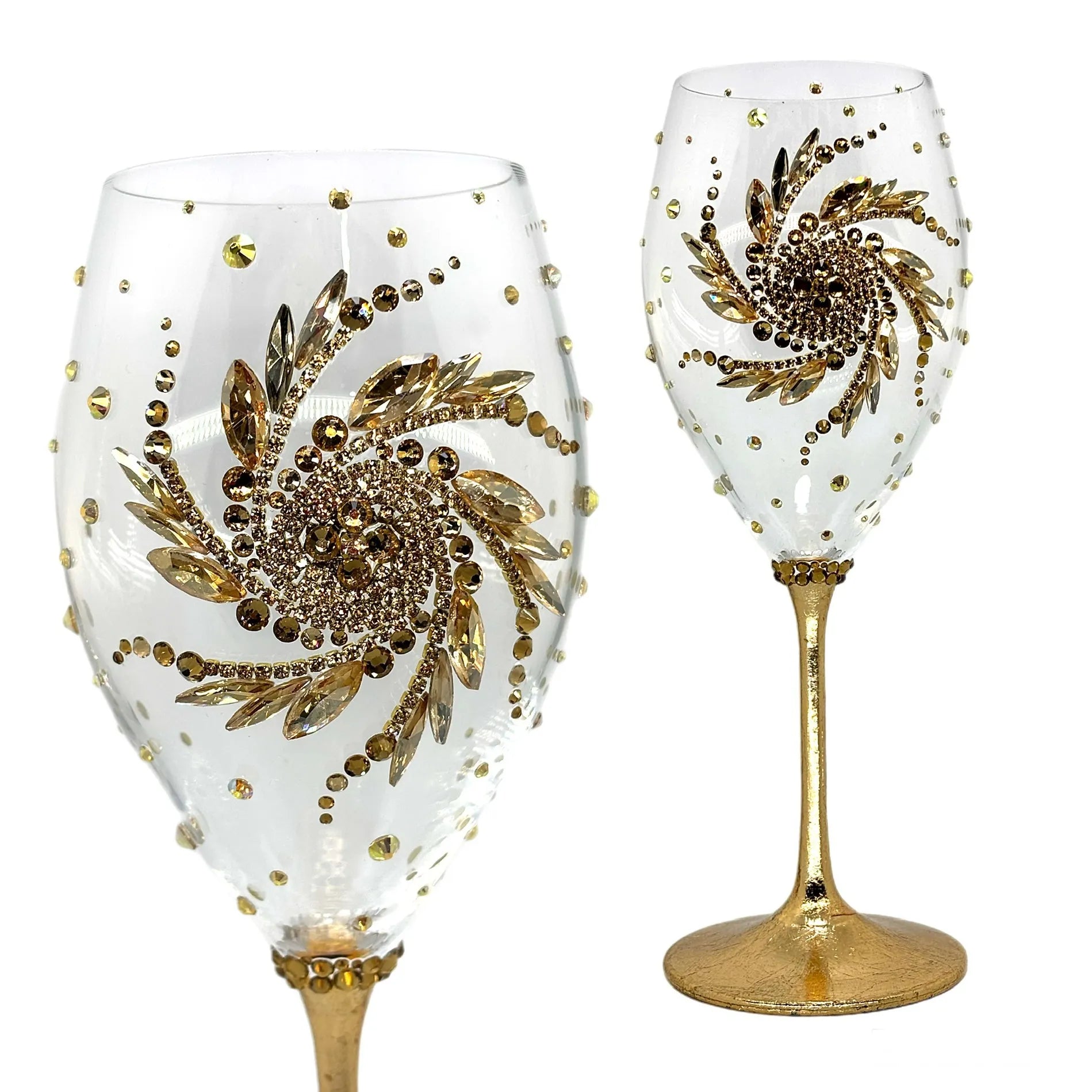 "Sun" collection wine glass, perfect for weddings, anniversaries, and celebrations