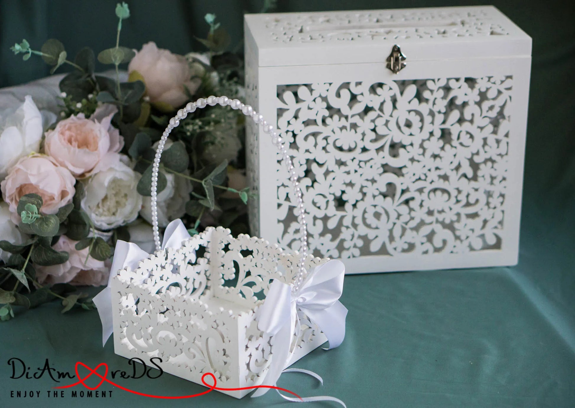 Vintage-inspired Flower Girl Basket with Bow